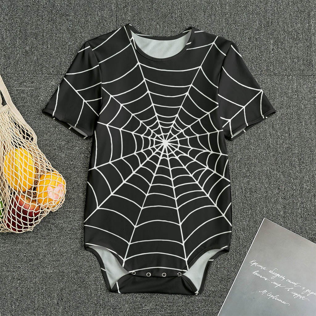 Black And White Cobweb Print Men's Bodysuit