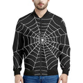 Black And White Cobweb Print Men's Bomber Jacket