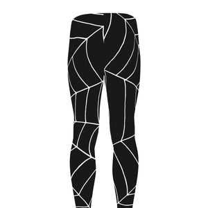 Black And White Cobweb Print Men's leggings