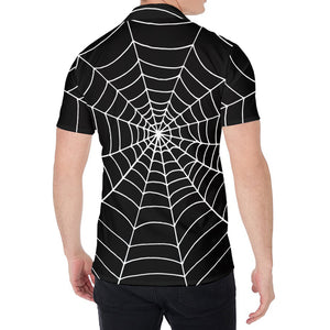 Black And White Cobweb Print Men's Shirt