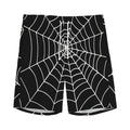 Black And White Cobweb Print Men's Athletic Shorts