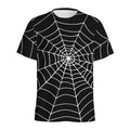 Black And White Cobweb Print Men's Athletic T-Shirt