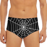 Black And White Cobweb Print Men's Triangle Swim Briefs