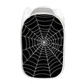 Black And White Cobweb Print Mesh Laundry Hamper