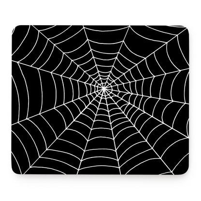 Black And White Cobweb Print Mouse Pad