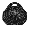 Black And White Cobweb Print Neoprene Lunch Bag