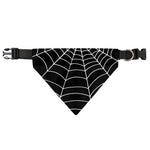 Black And White Cobweb Print Over The Collar Dog Bandana