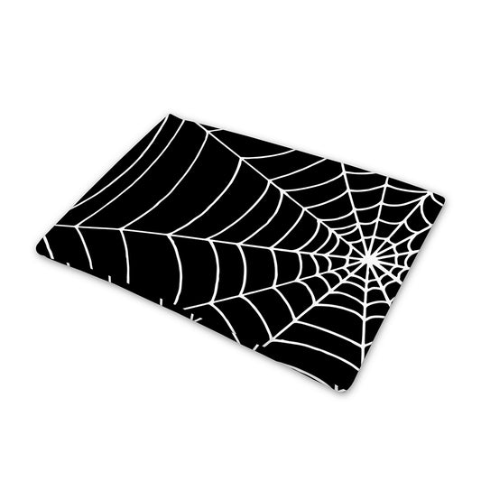 Black And White Cobweb Print Pet Cooling Mat Cover