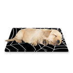 Black And White Cobweb Print Pet Cooling Mat Cover