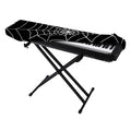 Black And White Cobweb Print Piano Keyboard Cover