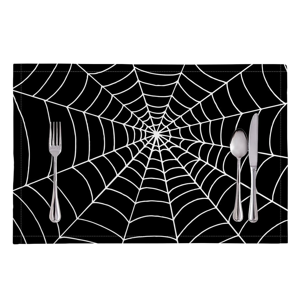 Black And White Cobweb Print Placemat
