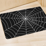 Black And White Cobweb Print Polyester Doormat