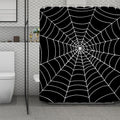 Black And White Cobweb Print Polyester Shower Curtain