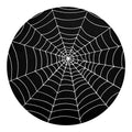 Black And White Cobweb Print Round Blanket