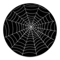 Black And White Cobweb Print Round Floor Mat