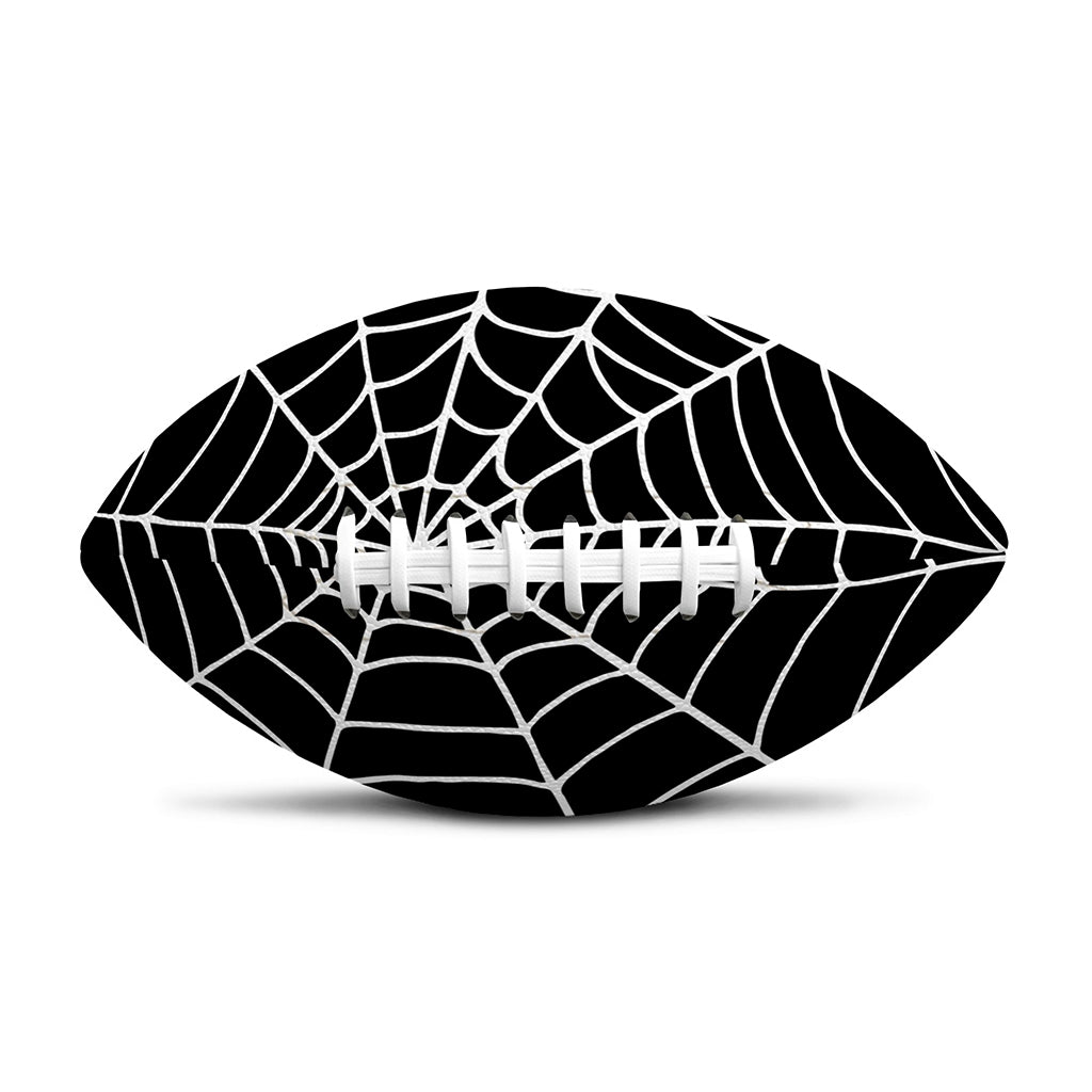 Black And White Cobweb Print Rugby Ball