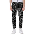 Black And White Cobweb Print Joggers