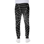 Black And White Cobweb Print Scuba Joggers