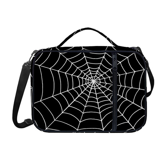 Black And White Cobweb Print Shoulder Strap Bible Bag