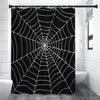 Black And White Cobweb Print Shower Curtain