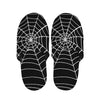 Black And White Cobweb Print Slippers