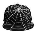Black And White Cobweb Print Snapback Cap
