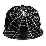 Black And White Cobweb Print Snapback Cap