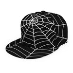 Black And White Cobweb Print Snapback Cap