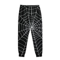 Black And White Cobweb Print Sweatpants