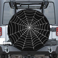 Black And White Cobweb Print Tire Cover
