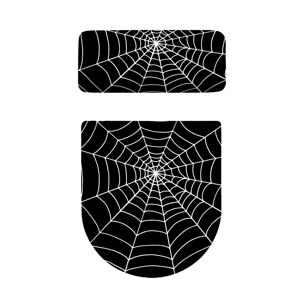 Black And White Cobweb Print Toilet Lid And Tank Cover Set