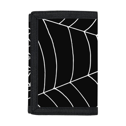 Black And White Cobweb Print Trifold Wallet