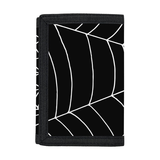 Black And White Cobweb Print Trifold Wallet
