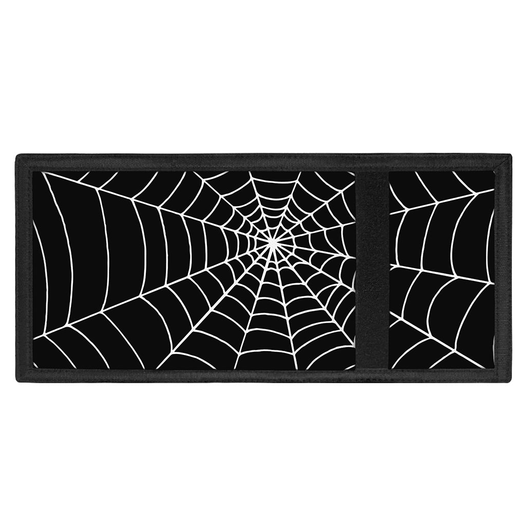 Black And White Cobweb Print Trifold Wallet