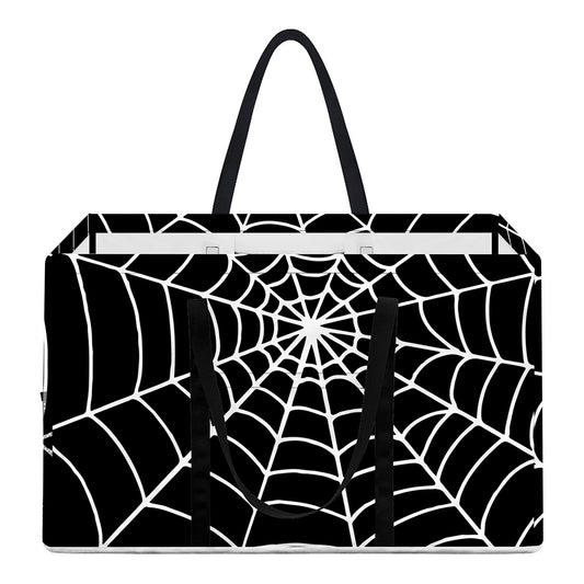 Black And White Cobweb Print Utility Tote Bag