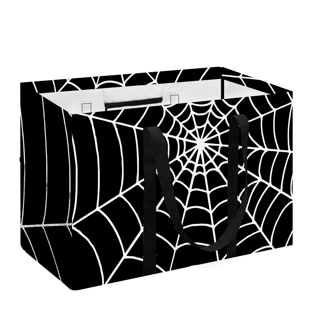 Black And White Cobweb Print Utility Tote Bag