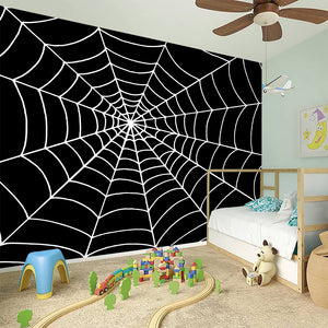 Black And White Cobweb Print Wall Sticker