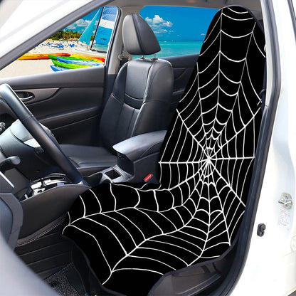 Black And White Cobweb Print Waterproof Car Seat Cover