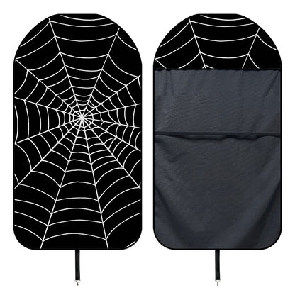 Black And White Cobweb Print Waterproof Car Seat Cover