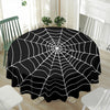 Black And White Cobweb Print Waterproof Round Tablecloth