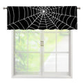 Black And White Cobweb Print Window Valance