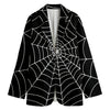 Black And White Cobweb Print Women's Blazer