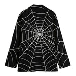 Black And White Cobweb Print Women's Blazer