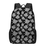 Black And White Coconut Tree Print 17 Inch Backpack