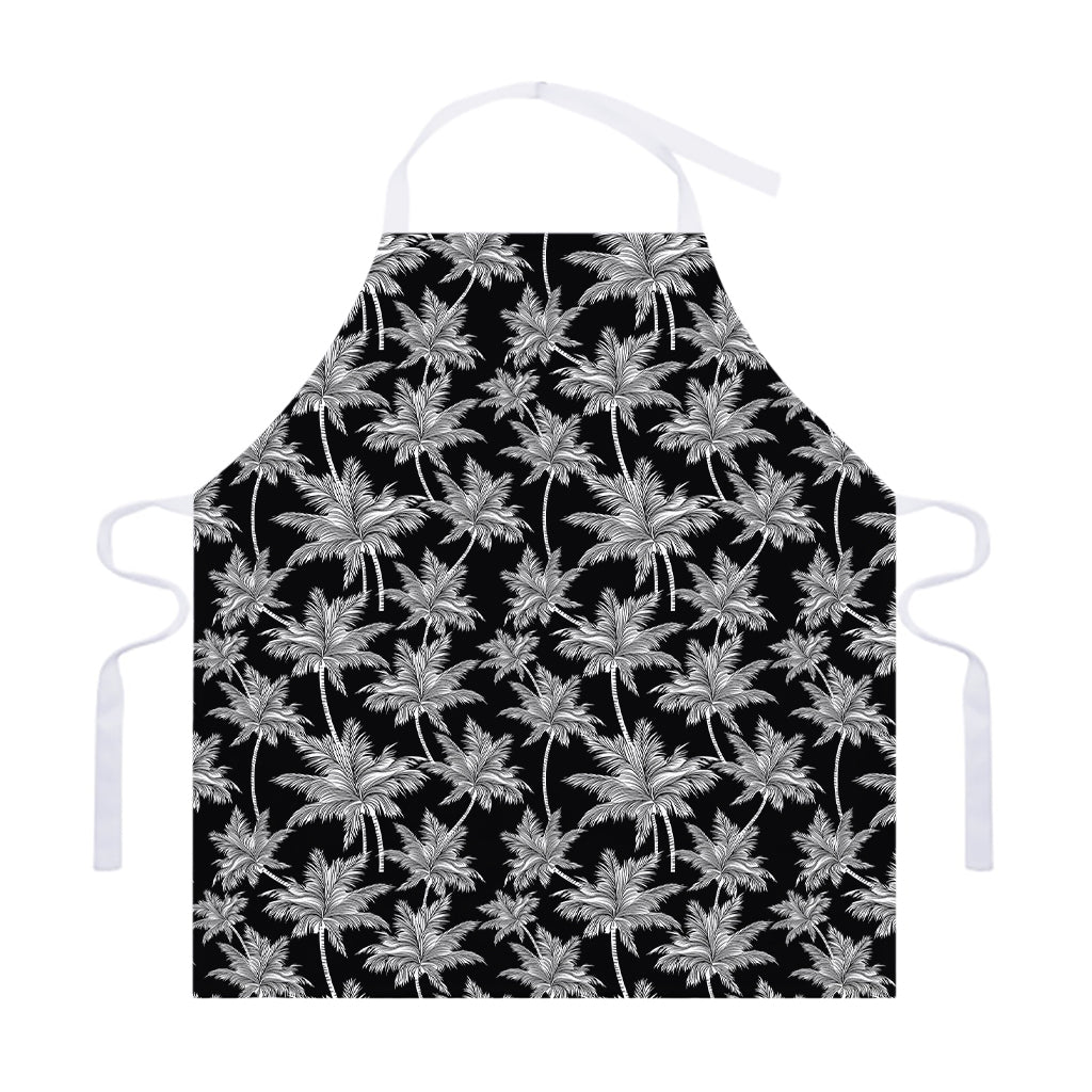 Black And White Coconut Tree Print Adjustable Apron