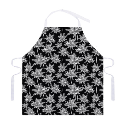 Black And White Coconut Tree Print Adjustable Apron