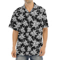 Black And White Coconut Tree Print Aloha Shirt