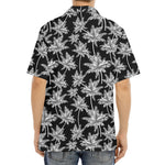 Black And White Coconut Tree Print Aloha Shirt