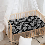 Black And White Coconut Tree Print Baby Crib Sheet