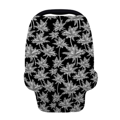 Black And White Coconut Tree Print Baby Seat Cover